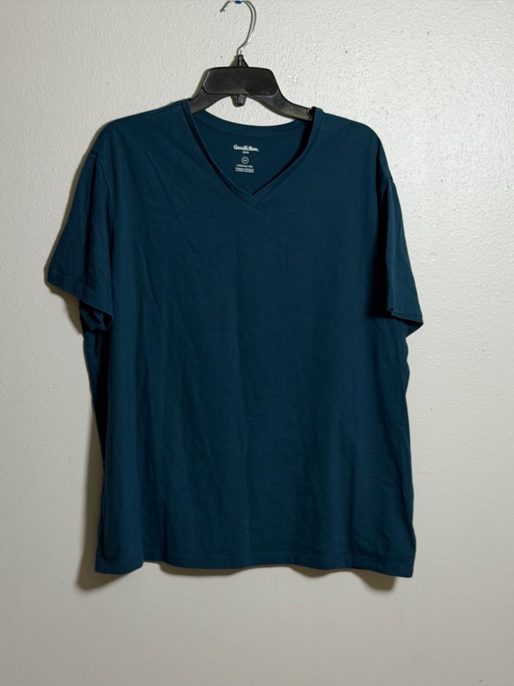 Goodfellow & Co Blue Casual Teal V-Neck Men's T-Shirt Lyndale Tee Minimalist XXL